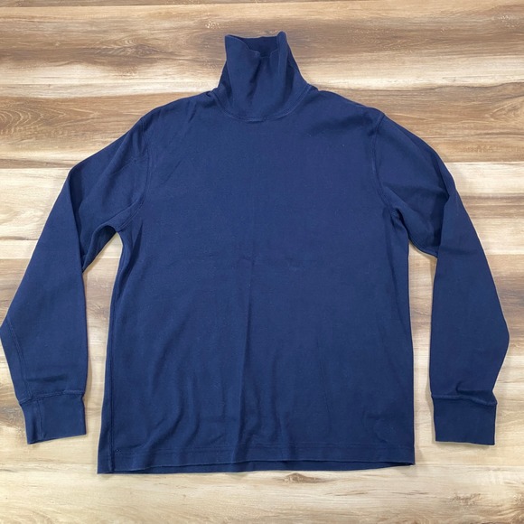 J.Crew Other - J.Crew Turtleneck Men L Classic Minimalist Cotton Navy Blue Long Sleeve Shirt
